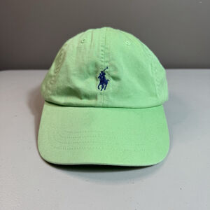 Polo Ralph Lauren Hat Iconic Cotton Chino Ball Cap Green Blue Pony Adjustable